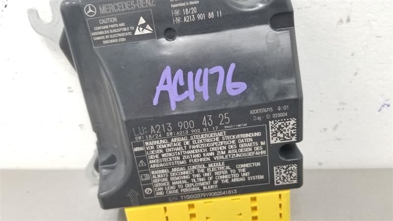 20 MERCEDES BENZ CLS450 AMG W257 SRS CONTROL MODULE 2139004325