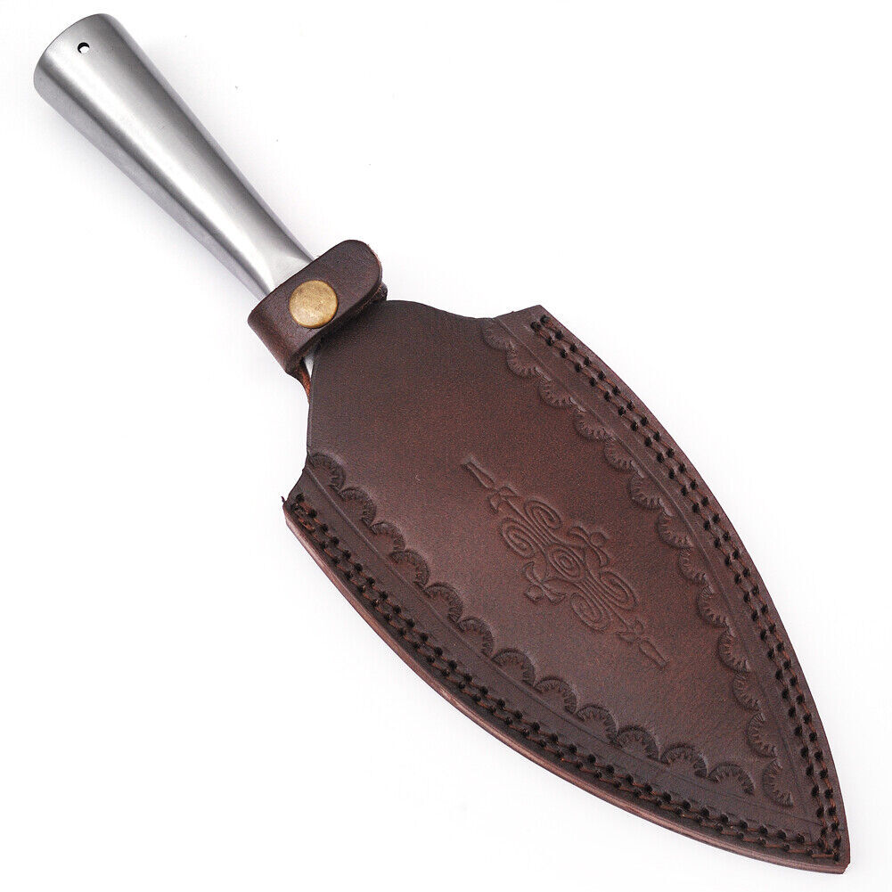 Norse Viking Leaf Long Spear Head High Carbon Steel with Sheath