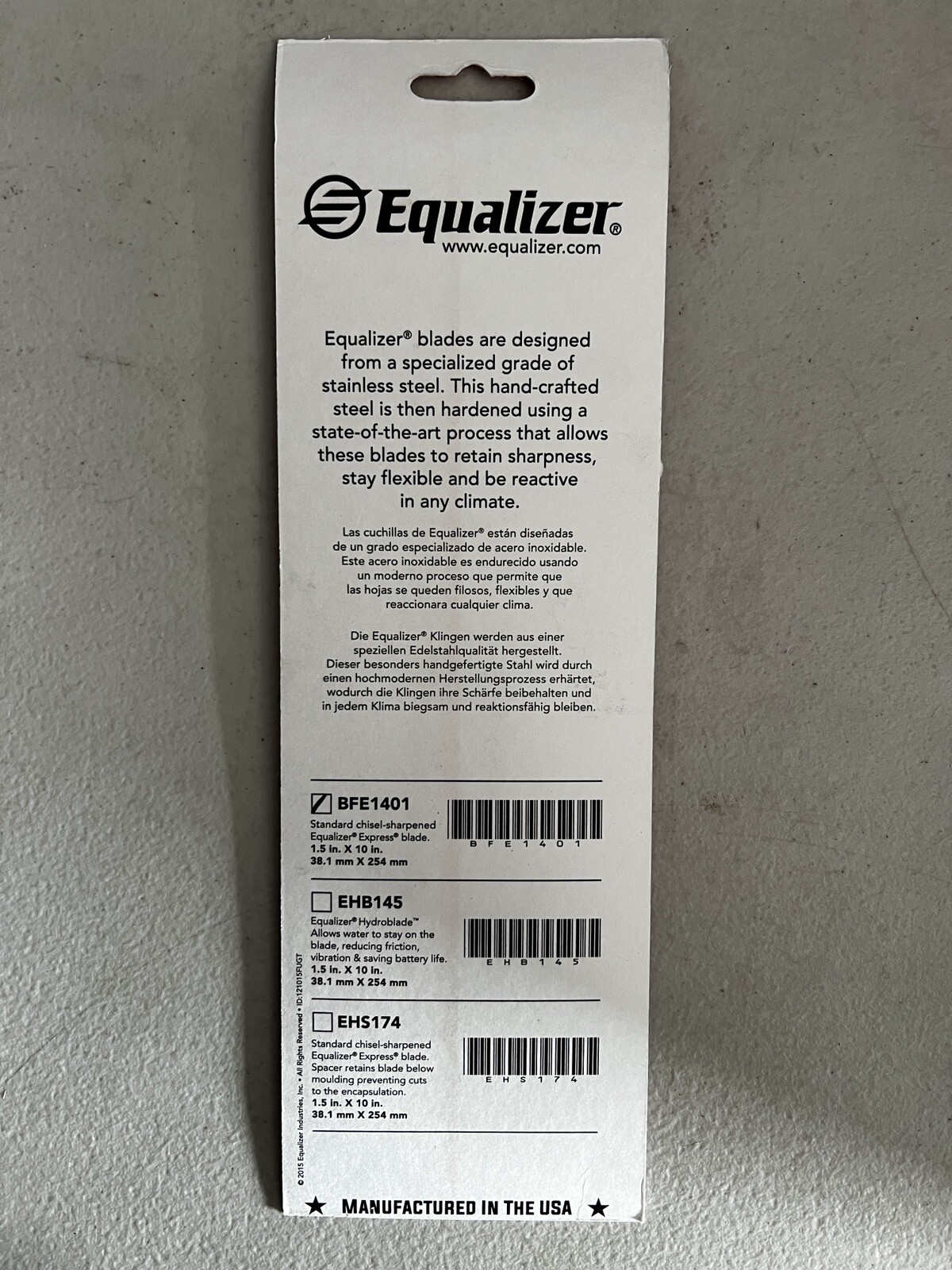Equalizer Express Blade for Windshield cutting Urethane 1.5 in x 10 in BFE1401