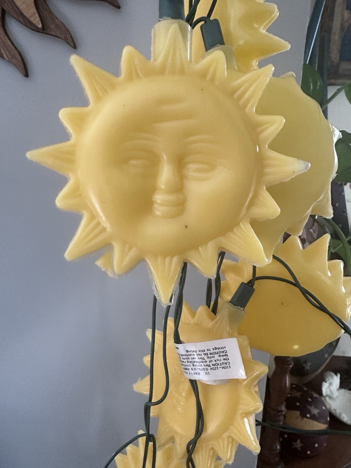 Rare 1994 Vintage Celestial Blow Mold Sun String Lights, As Is