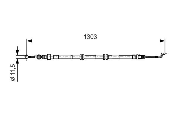 Cable Pull, parking brake BOSCH 1 987 477 260