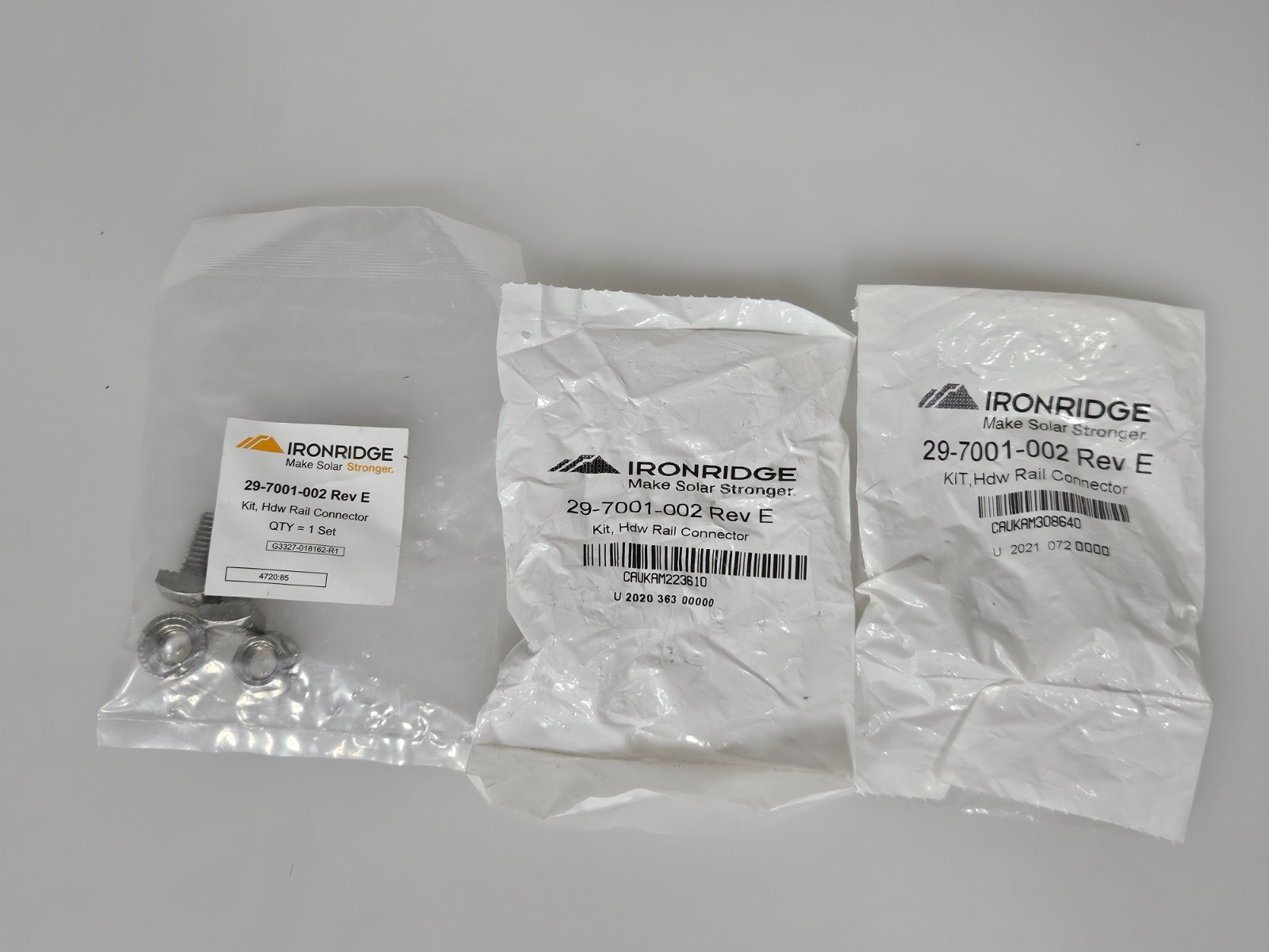 Lot of 25 IRONRIDGE 29-7001-002 Rev E Hdw Rail Connector Hardware Kit for Solar