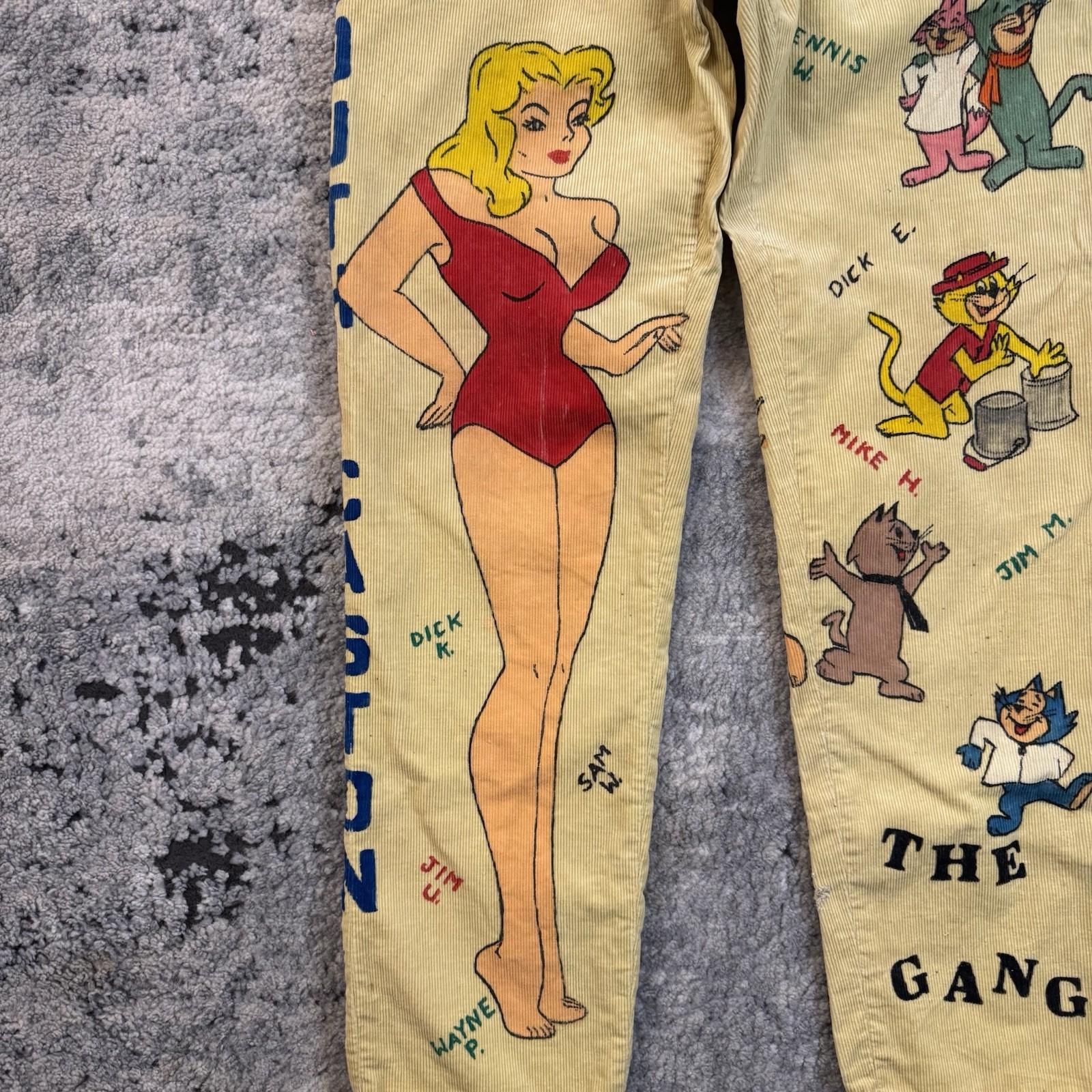 Vintage 60s Senior Cords Indiana South Caston 1963 Hand Painted Pants