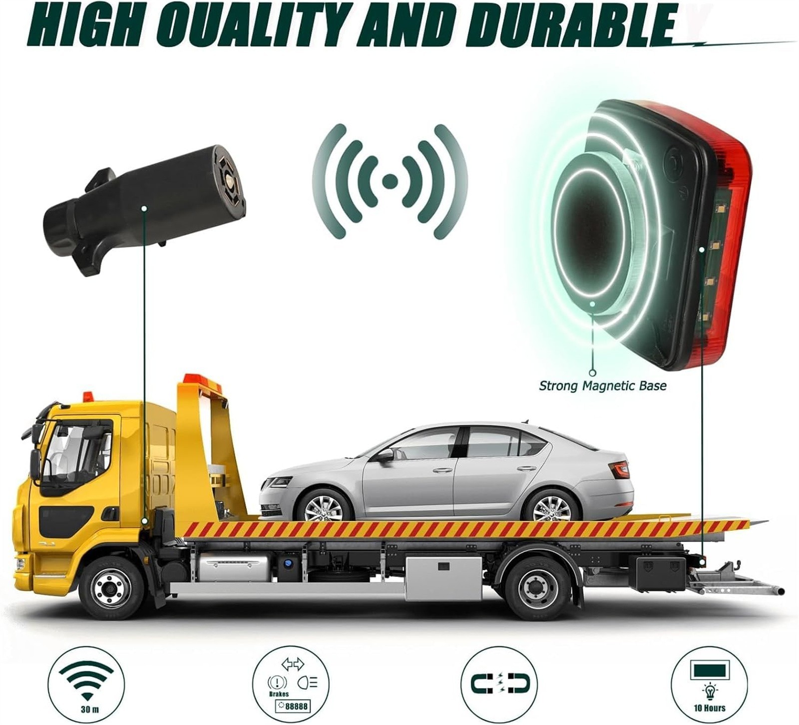 Wireless Trailer Tail Lights, Magnetic Towing Tail Light Replacement For Trailer