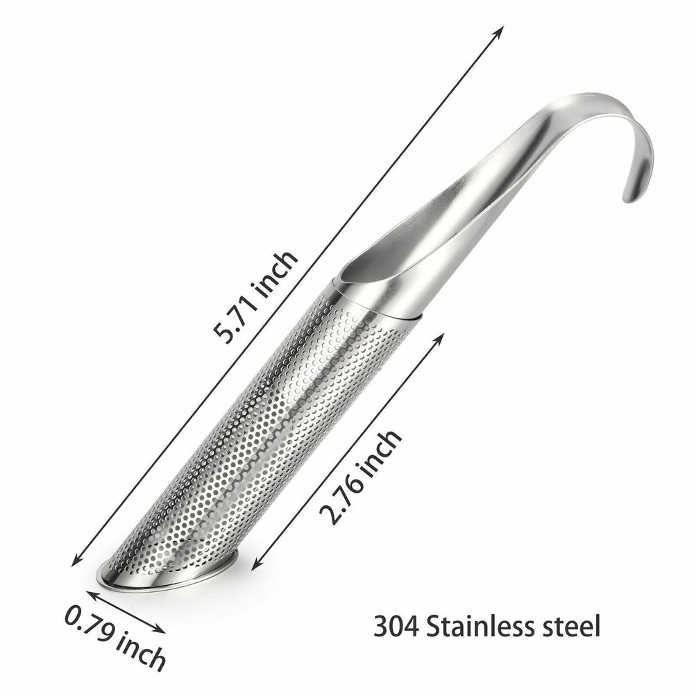 4/8PCS Stainless Tea Diffuser Tea Stick Strainer Tea Infuser Pipe w/Hook Handle