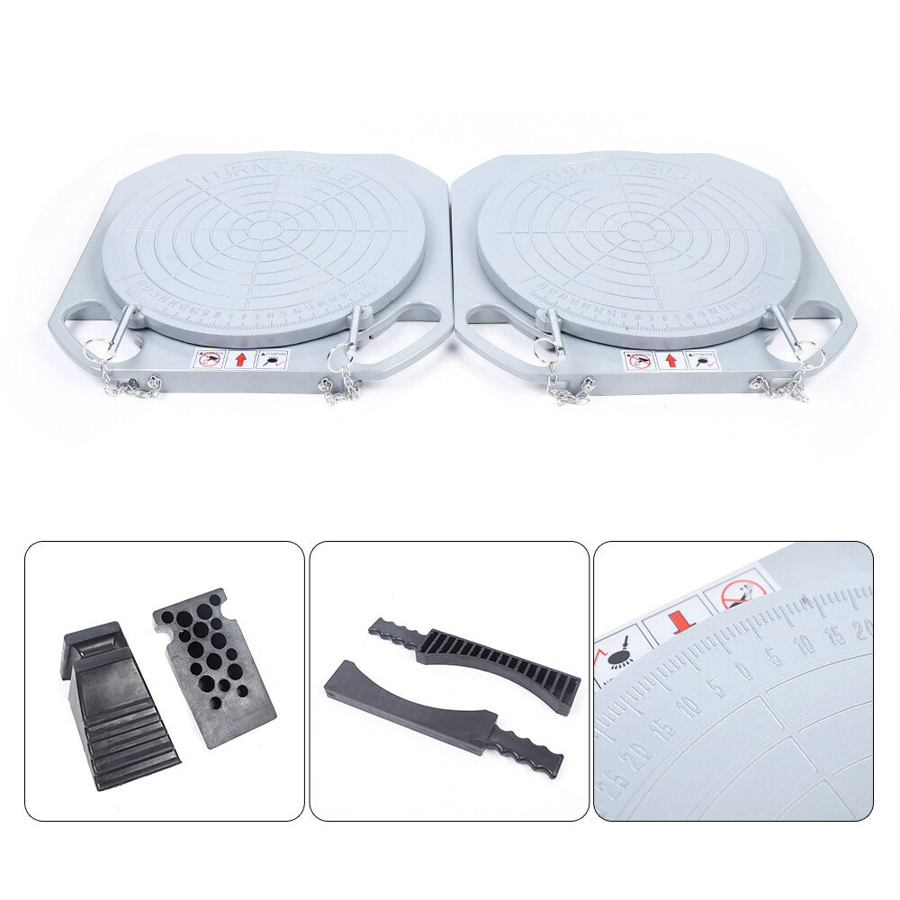 2pcs Car Front End Wheel Alignment Turntable Turn Plates Tool &Transition Block