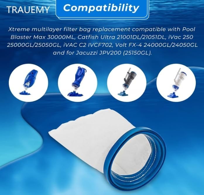 High Performance Filter Bag for Pool Blaster Compatible with Multiple Models