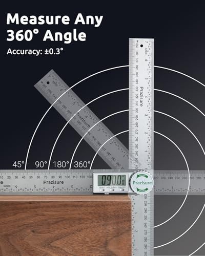 Digital Angle Finder Protractor - 7" Precision Measuring Tool for Woodworking, D