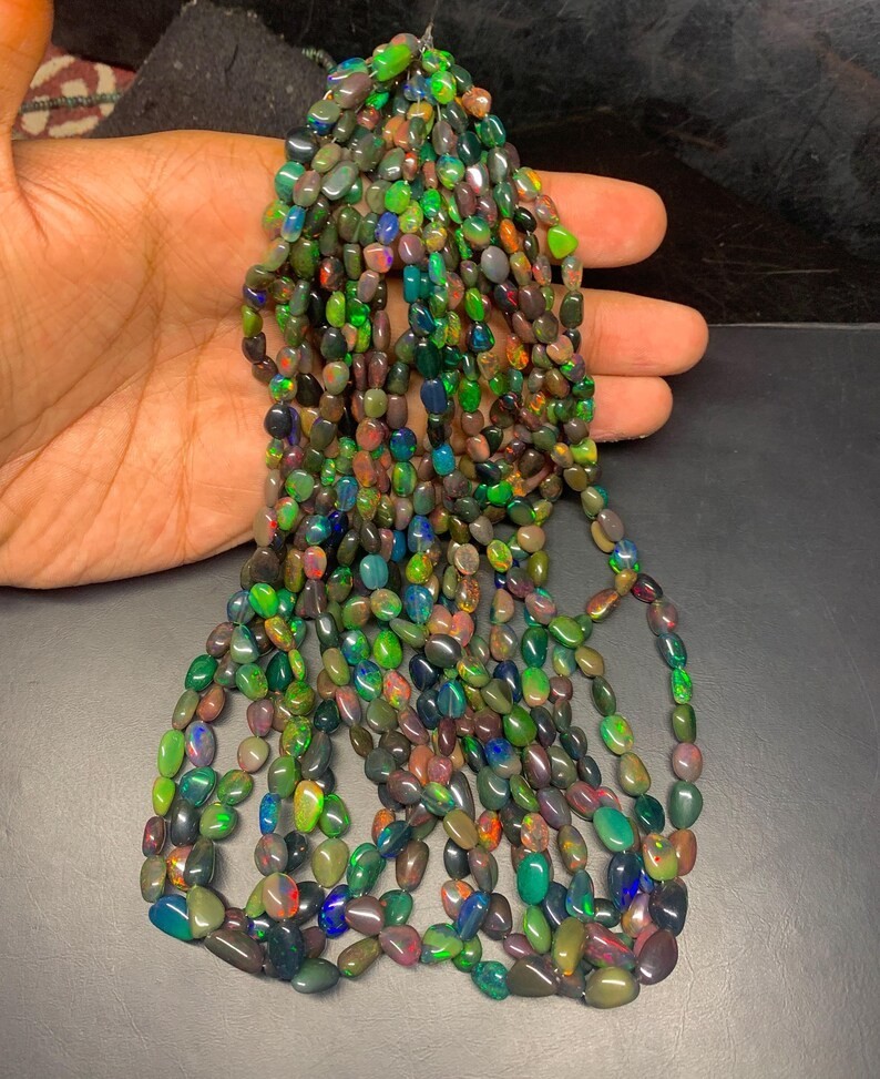 Ethiopian Opal Nugget Beads: Natural Welo Fire Opal Gemstone