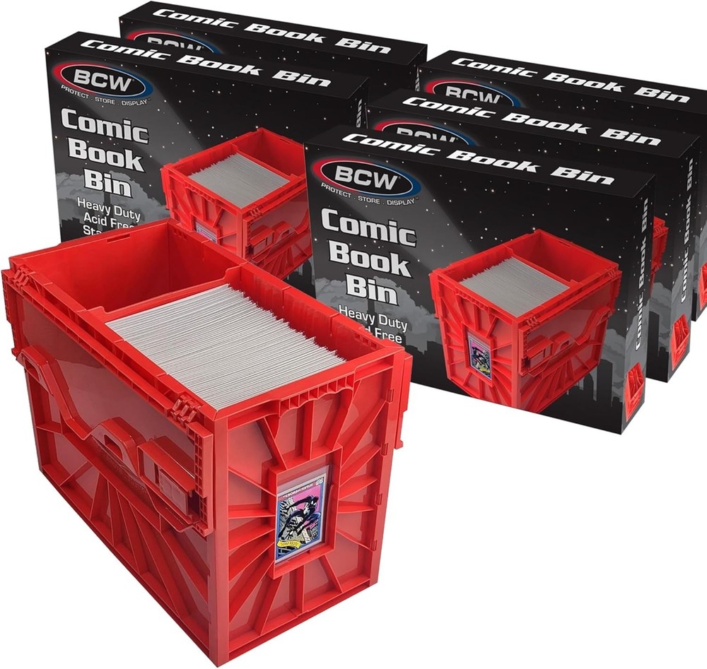 Short Comic Book Bin | Holds 150 Comics | Stackable Plastic Storage | Acid-Fr...