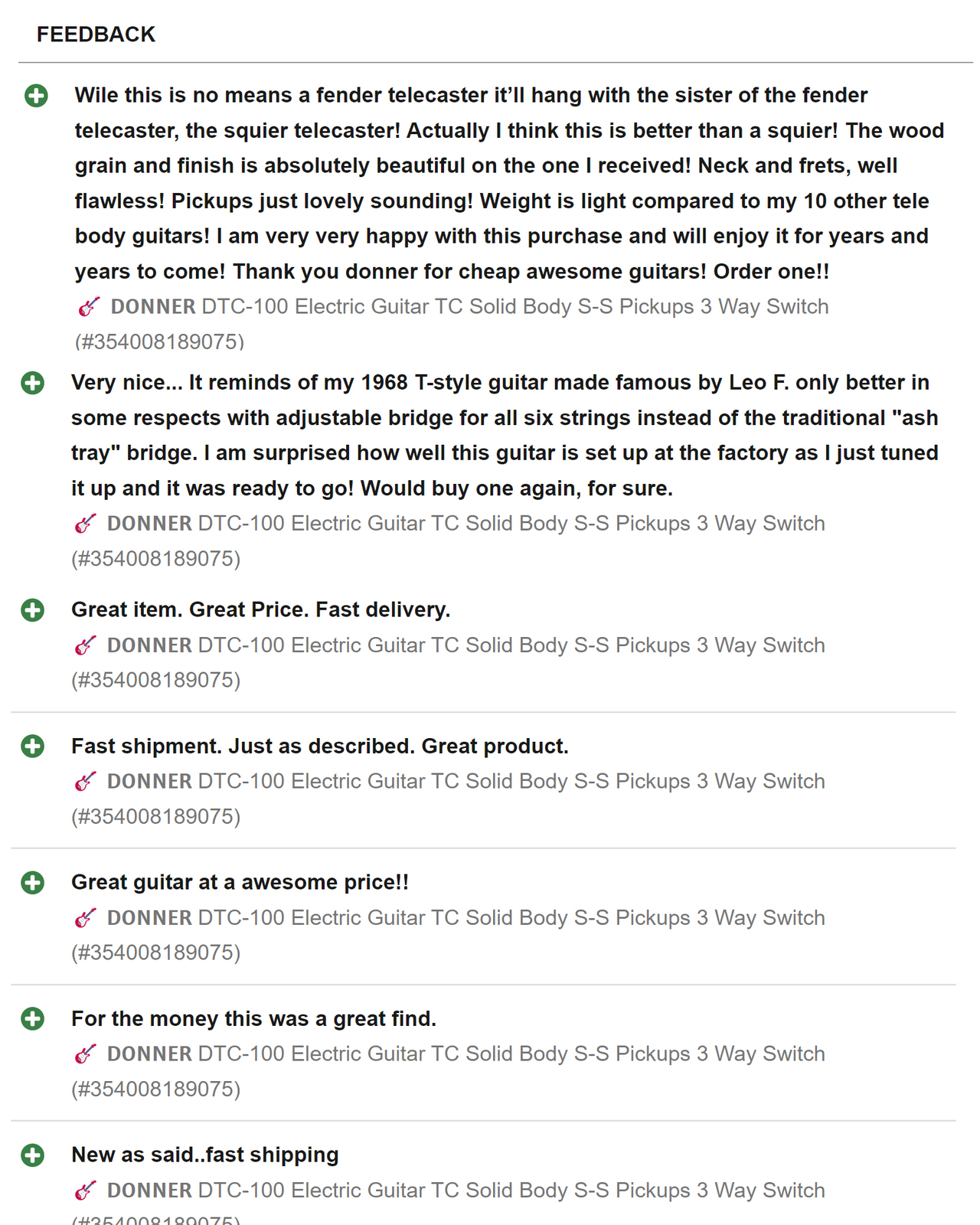 Donner DTL-100 39" Tele Electric Guitar With Gig Bag Online Lessons Solid Body