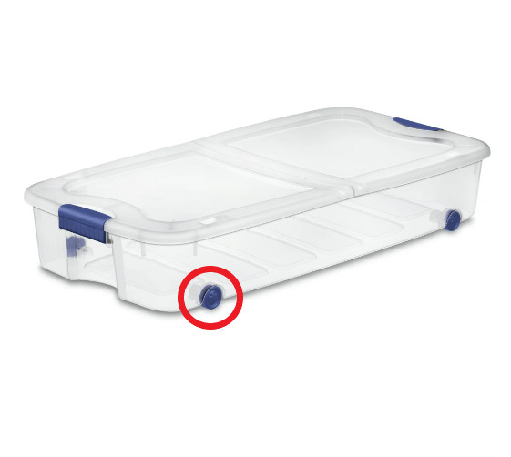 1x Replacement Wheel for Sterilite 66 Quart Under Bed Storage Box Container