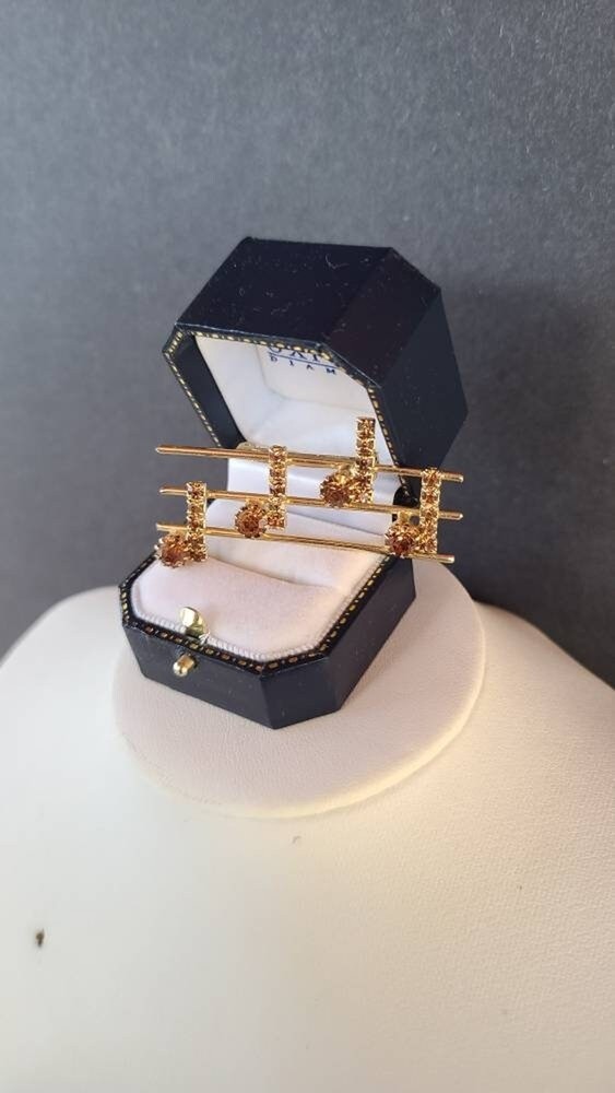 Rhinestone Musical Notes Brooch