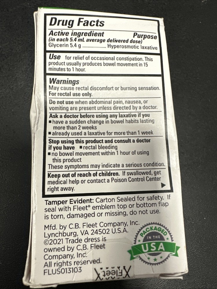 Fleet Liquid Glycerin Suppositories 4 Each