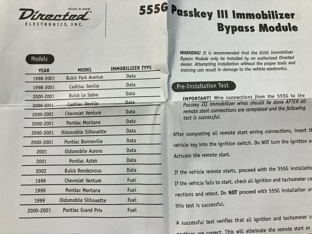 Directed 555GW Ford Remote Start Interface Module