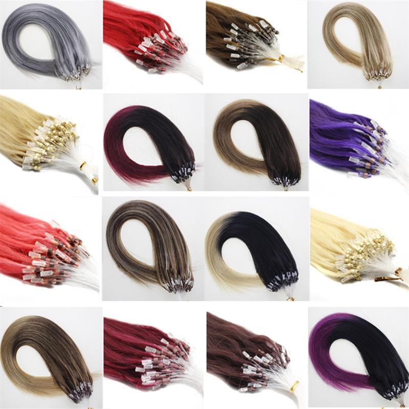 Micro Ring Link Human Hair Extensions Micro Beads Loop Tip Real Remy Thick Hair