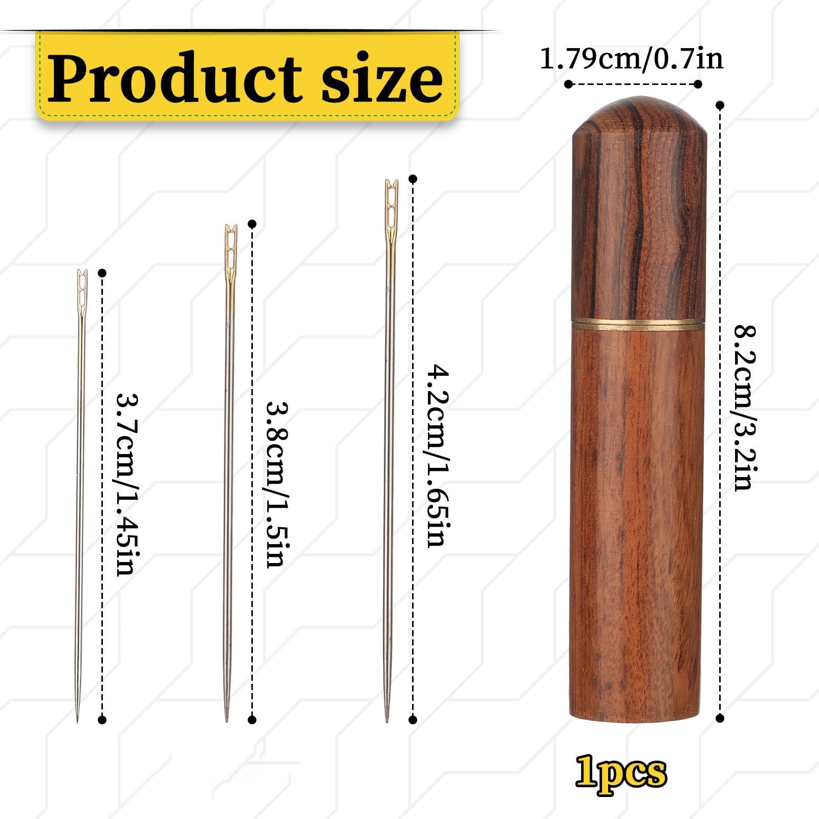 30-Pack Stainless Steel Self-Threading Needles-Opening Sewing & Darning Needles