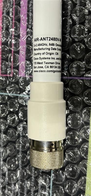 Cisco AIR-ANT2480V-N 2.4GHz 8dBi Omnidirectional Type N Male Connector Antenna