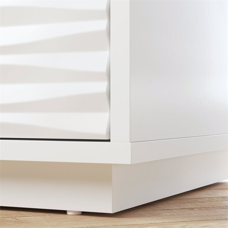 Pemberly Row Contemporary Engineered Wood Side Table in White