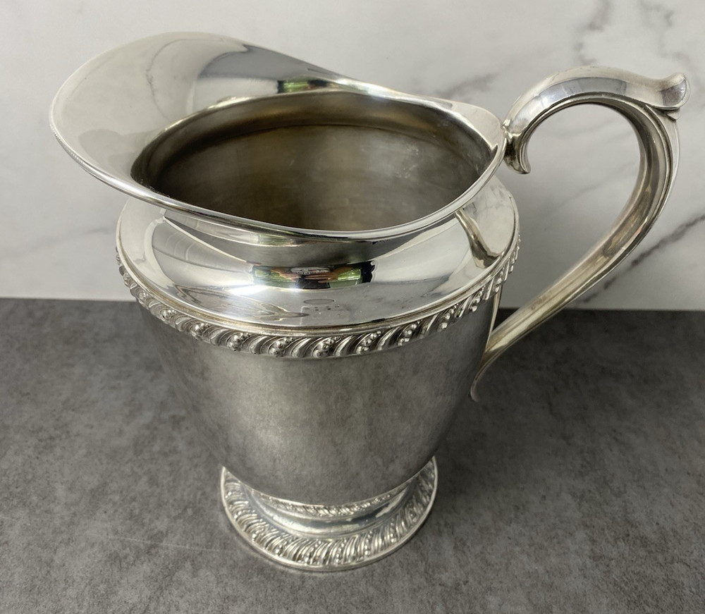 Wm Rogers Vintage Avon #3617 Silverplate Water Pitcher with rope trim