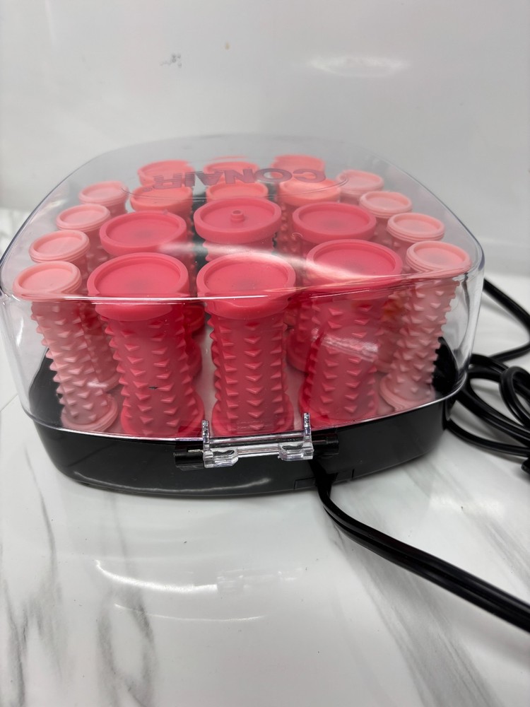 Conair Compact Multi-Size 20 Hot Rollers Coral NEW with Clips