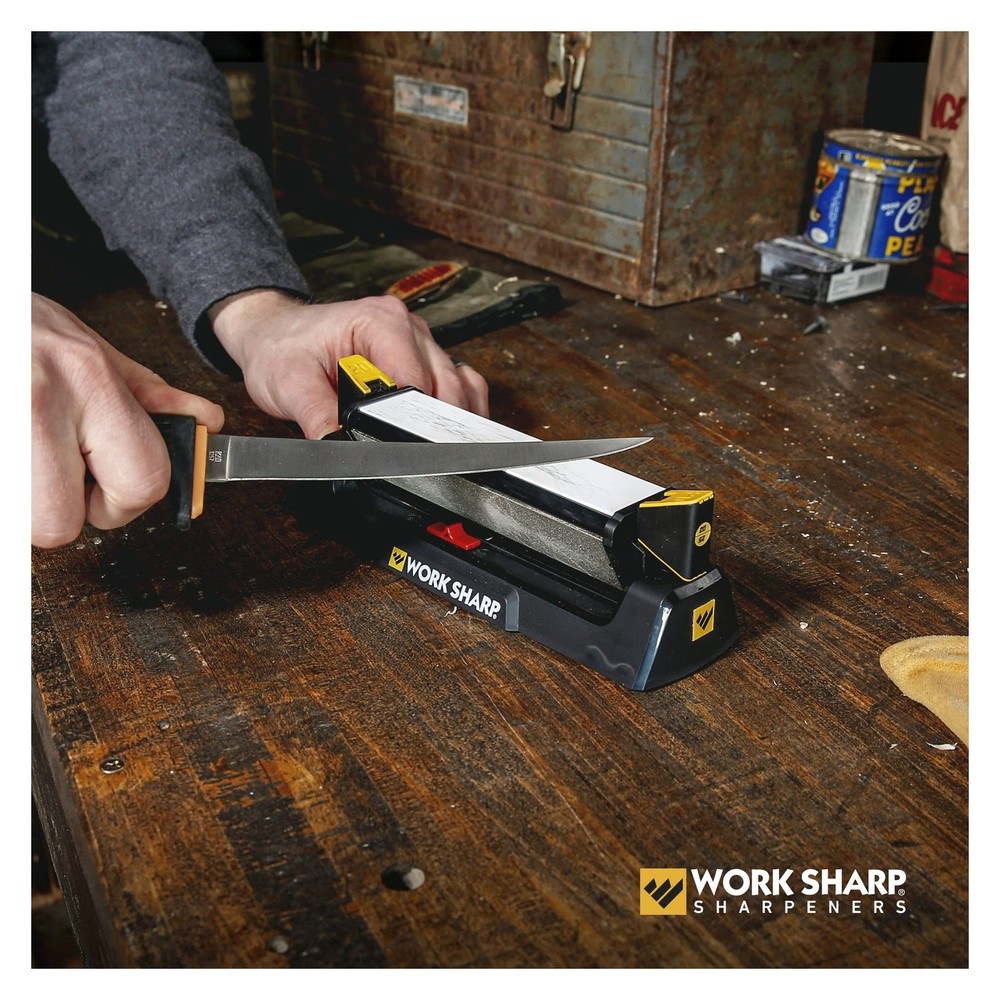WORK SHARP Benchstone Knife Sharpener 3-Sided Manual Use