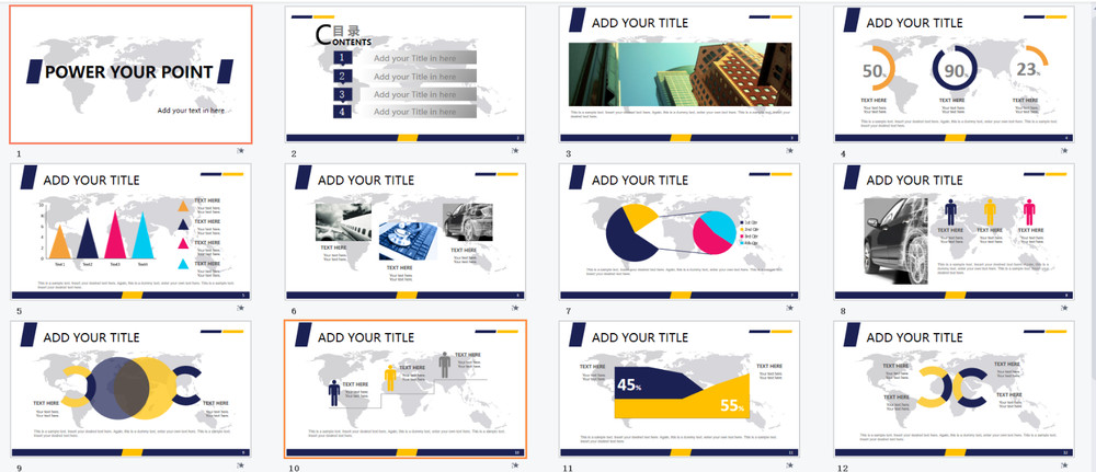 32 sets Professional PowerPoint edited Template-Business Summary Modify easily