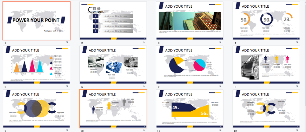 32 sets Professional PowerPoint edited Template-Business Summary Modify easily