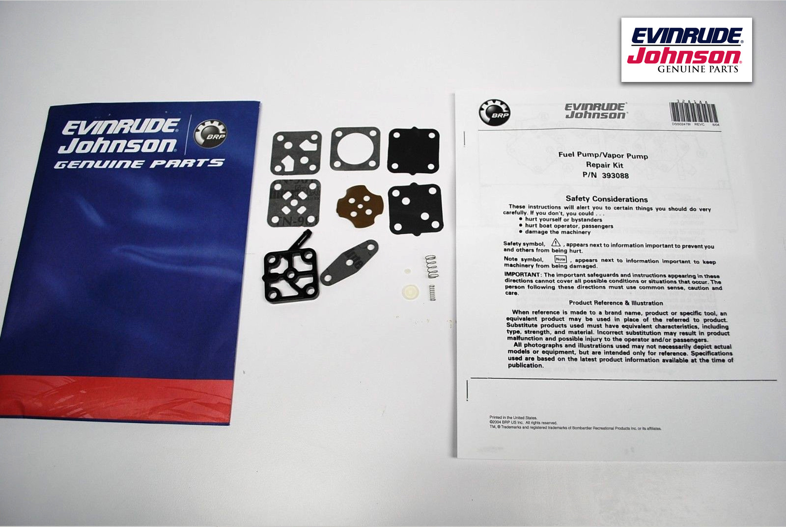 New Johnson Evinrude OEM Outboard Fuel Pump Repair Kit 393088 BRP/OMC