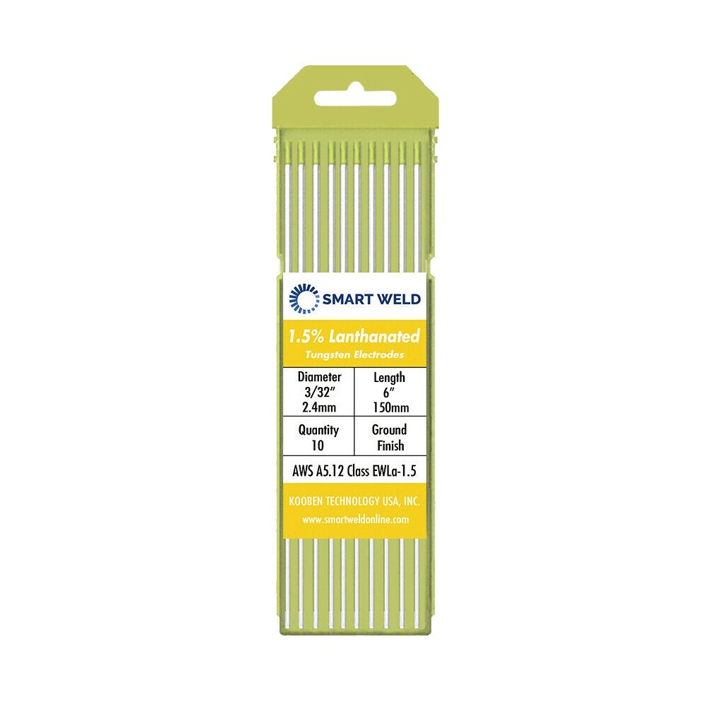 1.5% Lanthanated TIG Welding Tungsten Electrodes Gold .040" 1/16" 3/32" 1/8"