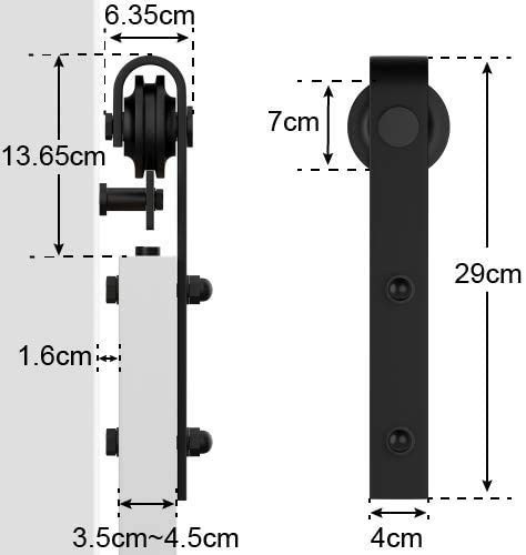 Sliding Barn Door Roller Hardware Kit j Shape Design