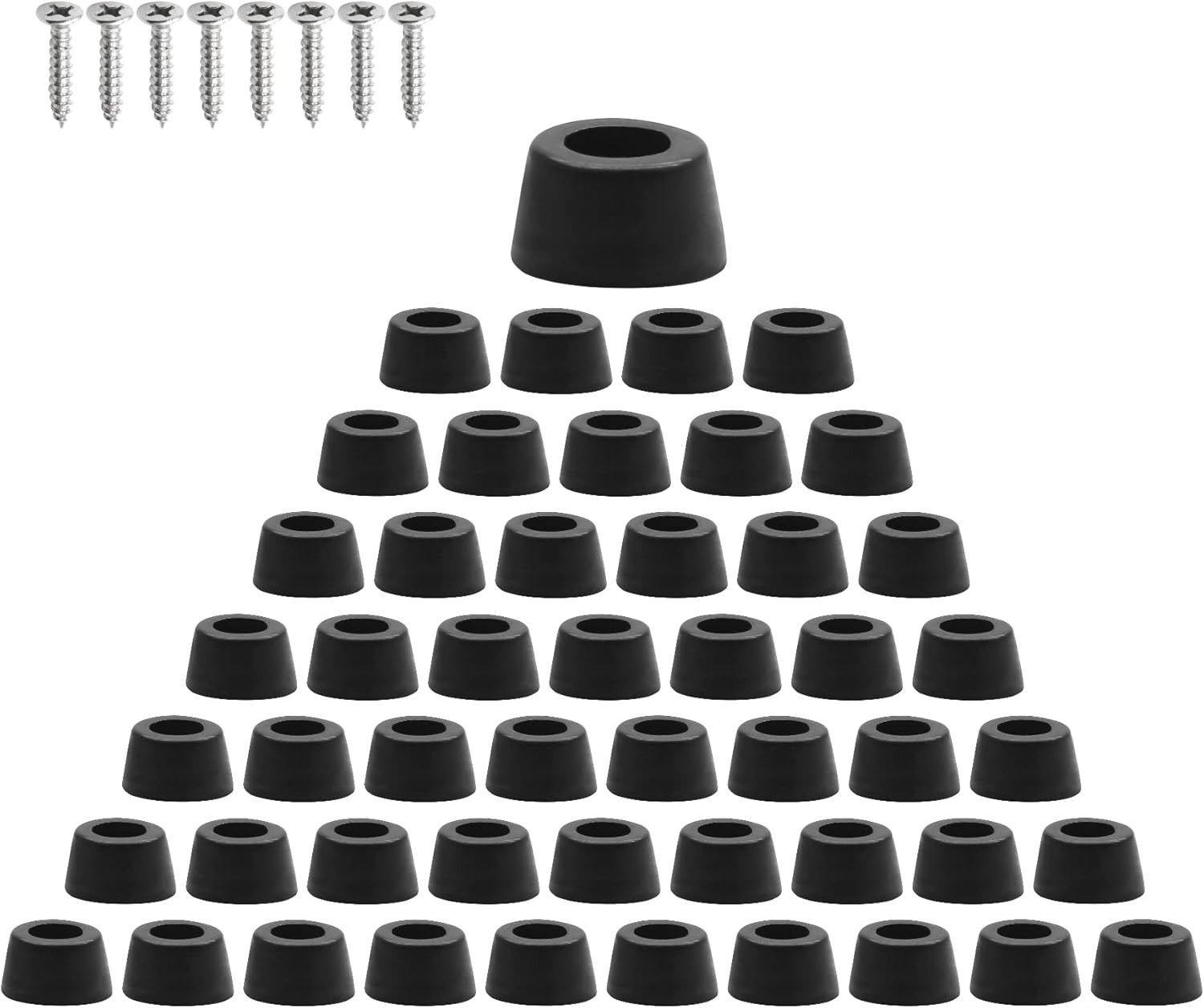 50 Pcs Round Rubber Feet Bumpers Non Slip Cutting Board Feet with Screws