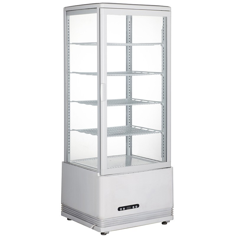 Glass Refrigerated Cake Fruit Display Case 5 Layers Automatic Defrost 110V
