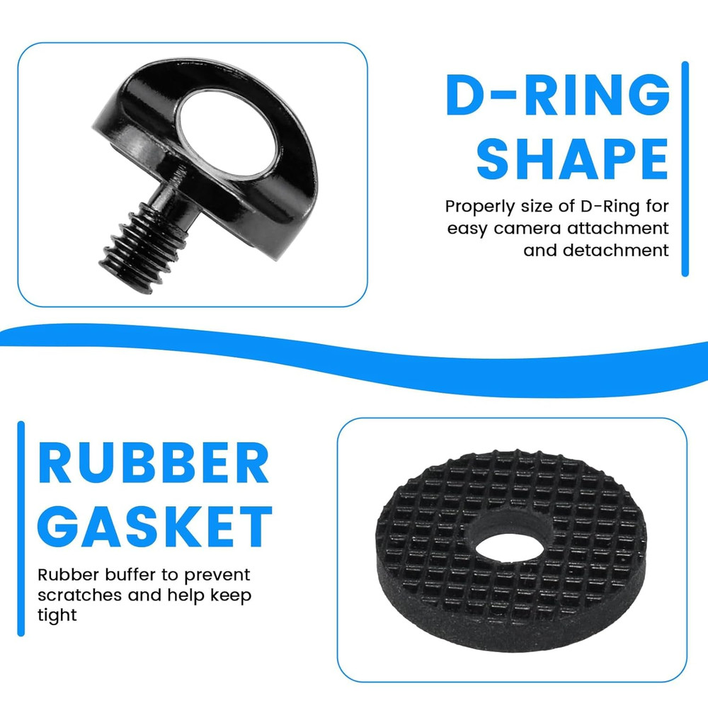 1/4" Camera Neck Strap Screw Holder, SDTC Tech 2 Pack 1/4-20 Thread Camera Screw
