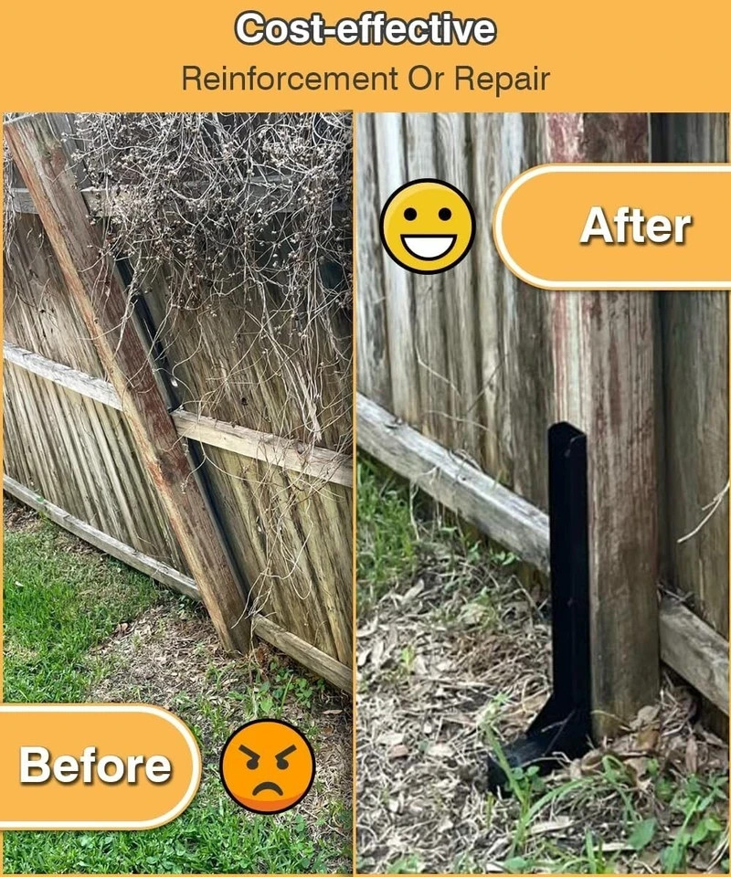 2 Packs Fence Post Anchor Kit, Heavy Duty Metal Steel Fence Post Repair Kit,...