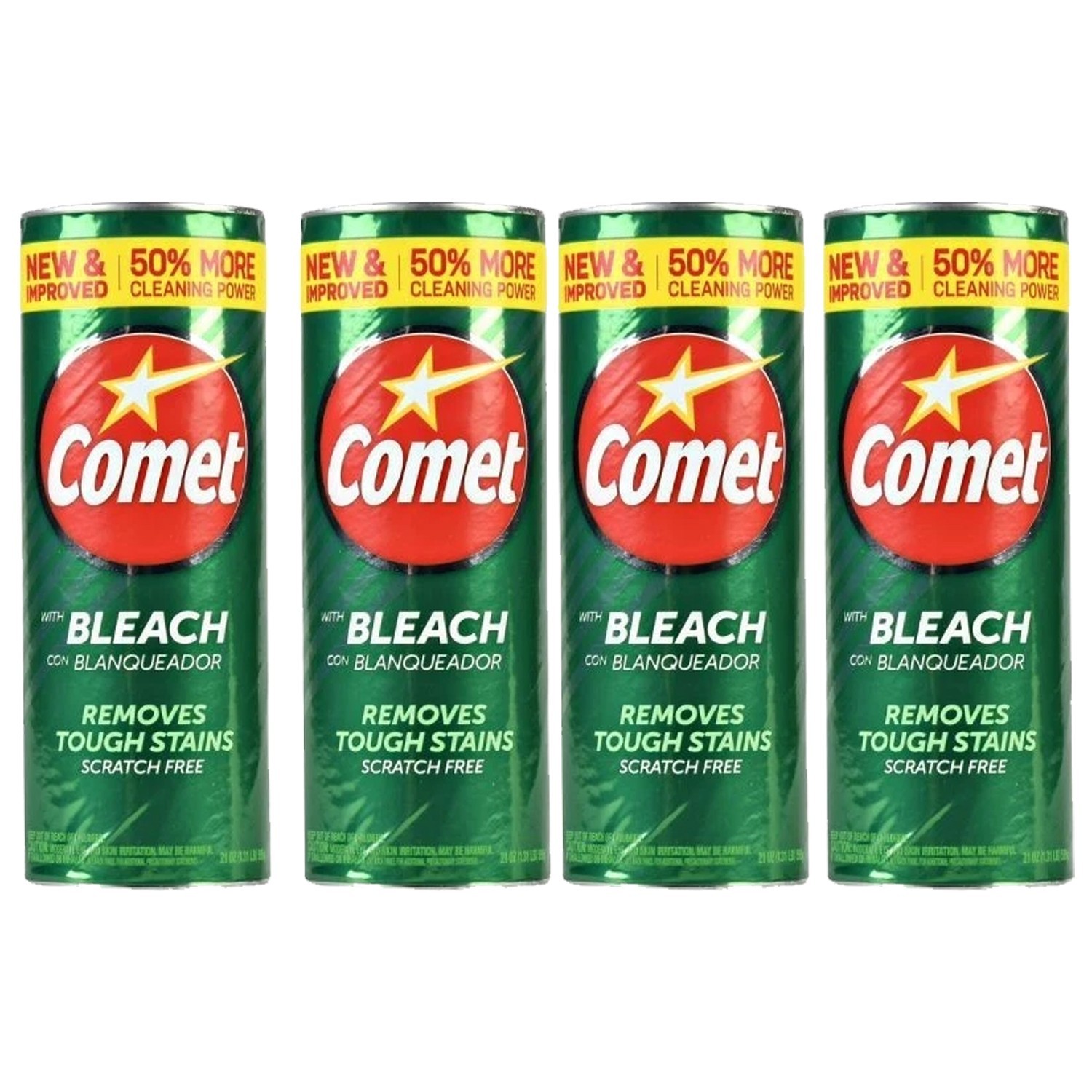 Comet Cleaner with Bleach All-Purpose Removes Stains 4 PACK FREE SHIPPING