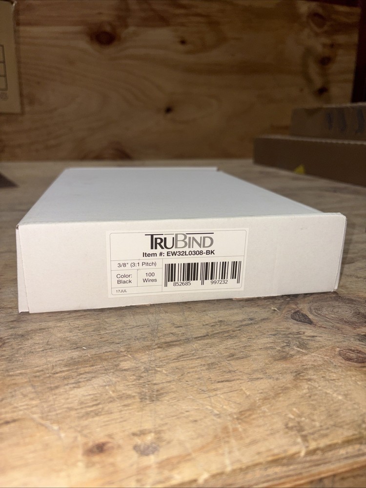 TruBind BlackTwin Loop 3/8 Wire Binding Spines For 50-60 Sheet Cap. 100 Count