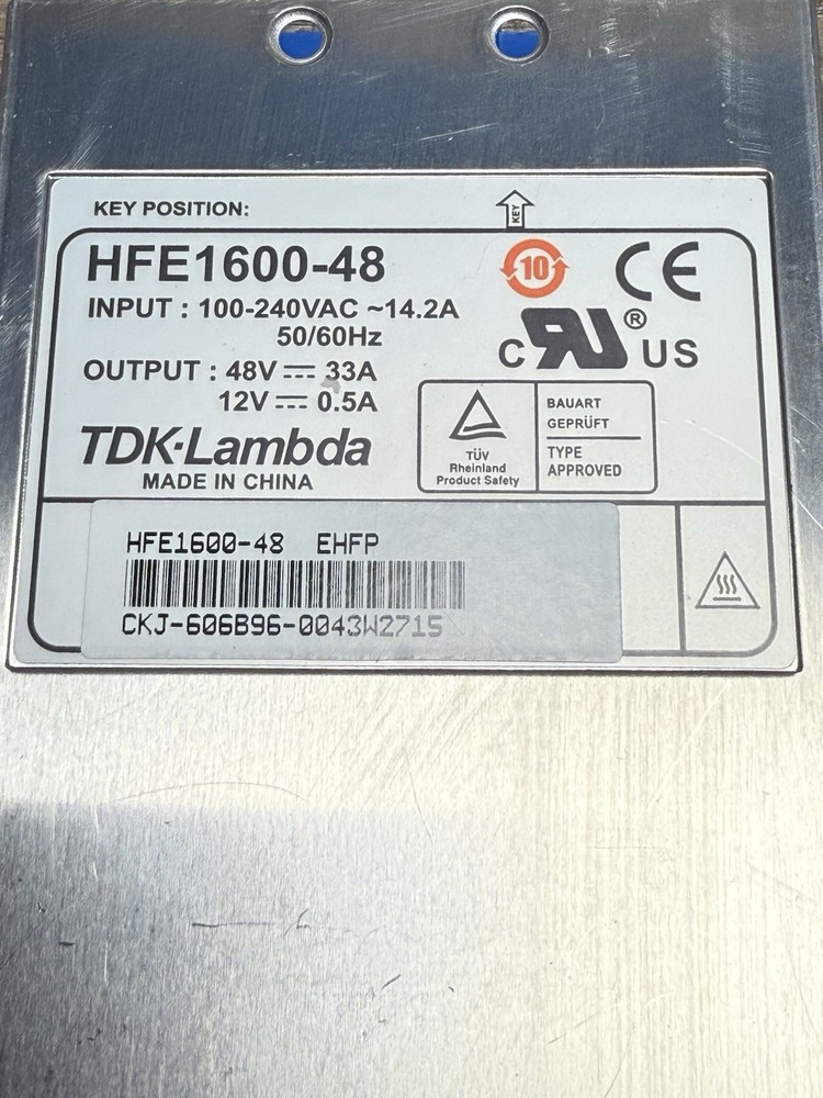 TDK-Lambda HFE1600-48 Power Supply 100-240VAC 14.2A