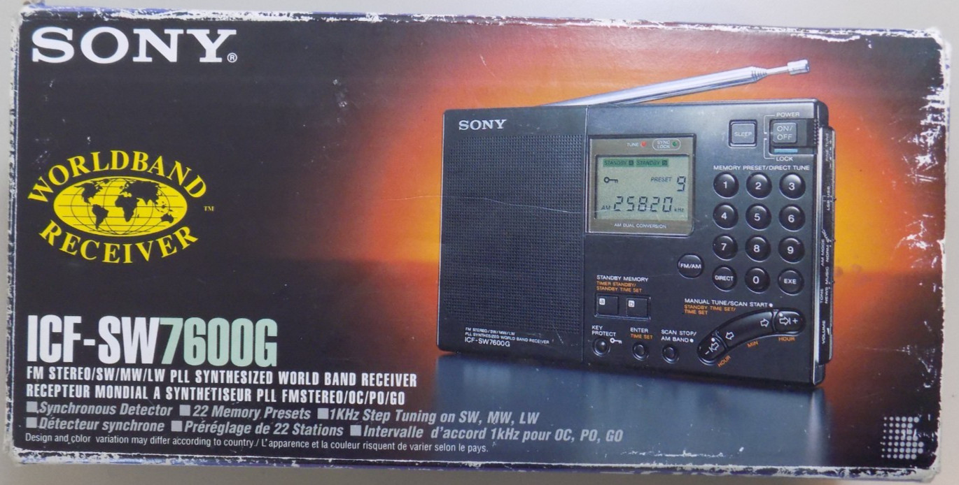 SONY ICF-SW7600G FM/SW/ MW/LW PLL SYNTHESIZED WORLD BAND RECEIVER COMPLETE