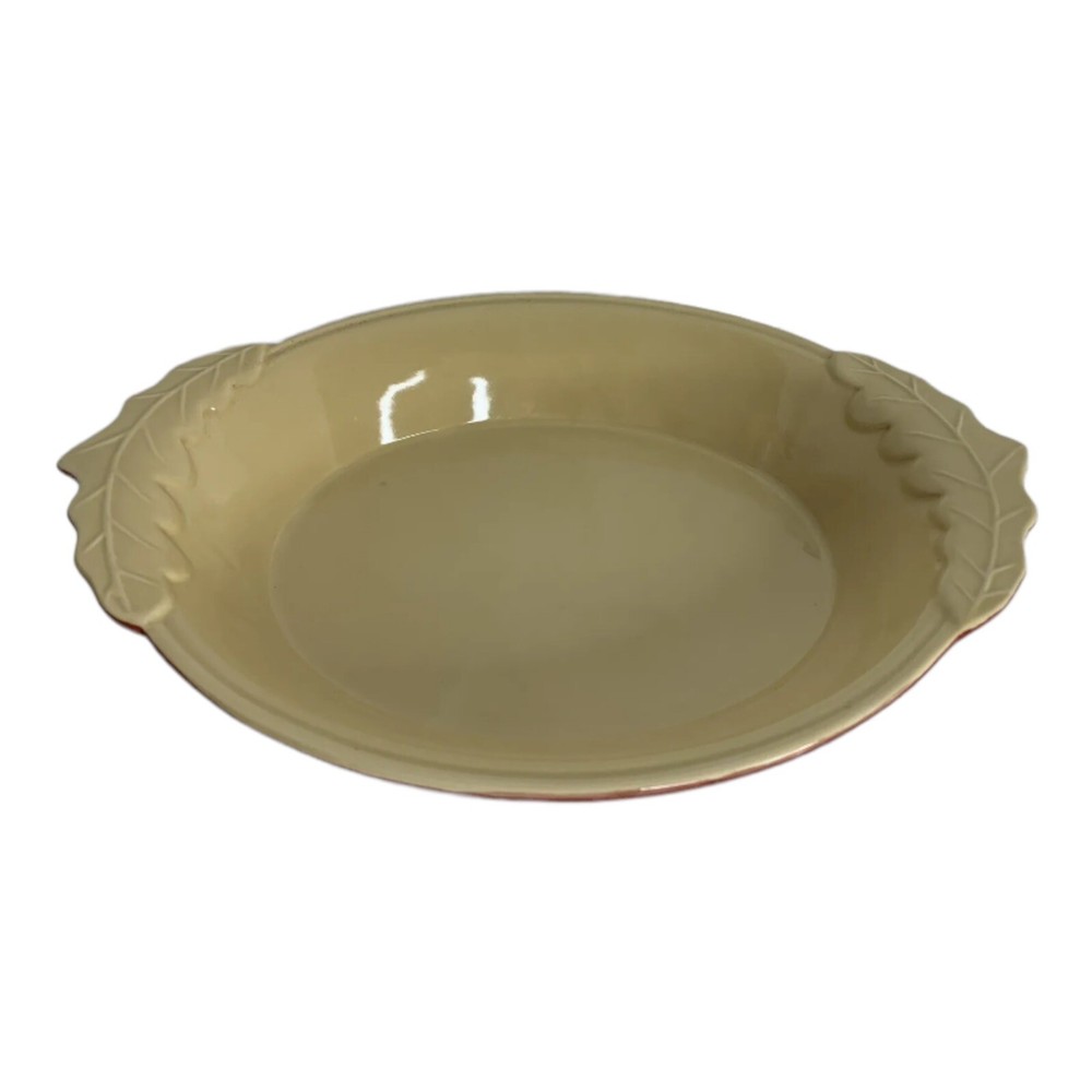 Nantucket 14" Oval Casserole Serving Dish with Handles Leaf Pattern Autumn Fall
