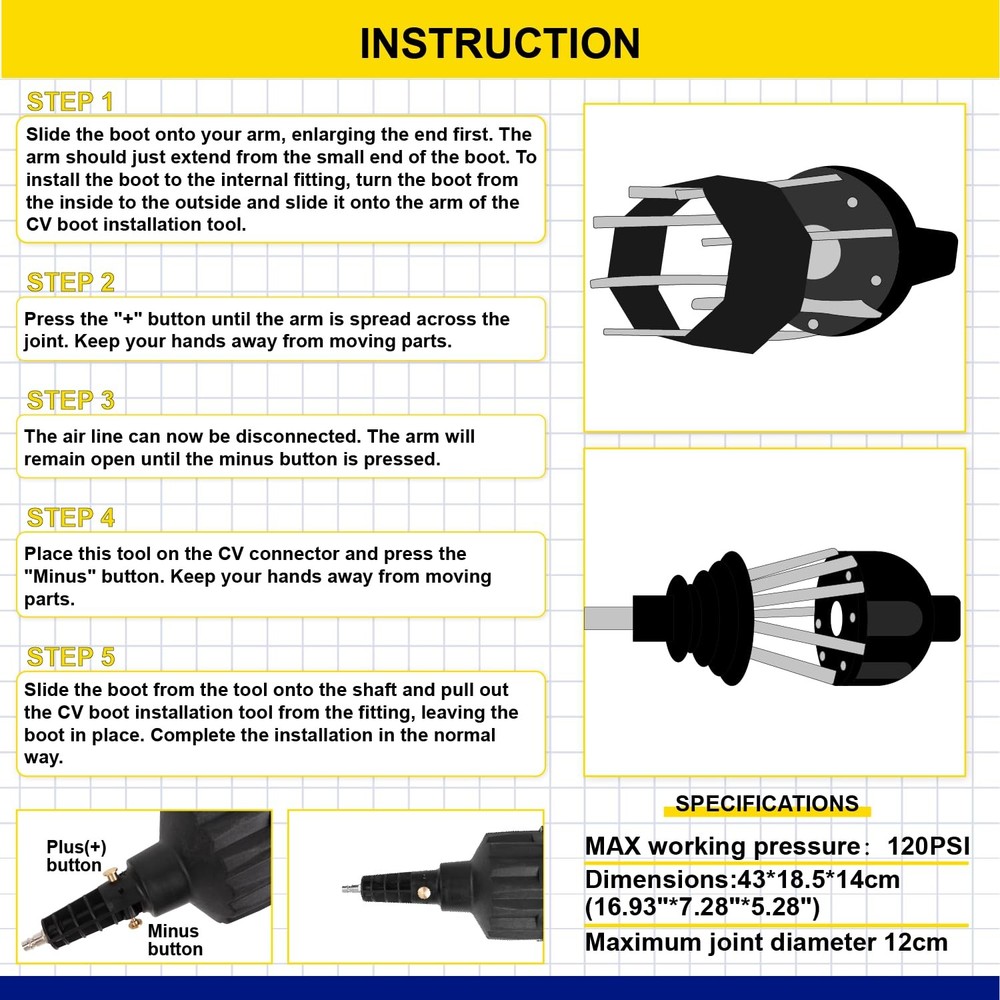 Wostore Pneumatic Assembly Tool Set Universal
