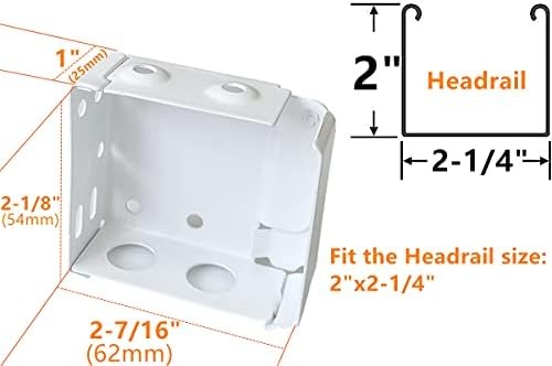 2 Pcs White Window Blinds Headrail Bracket