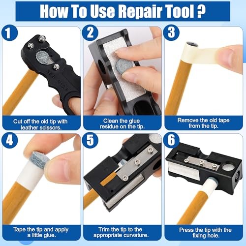 Billiards Pool cue Tips Replacement kit, Professional Billiards Accessory for