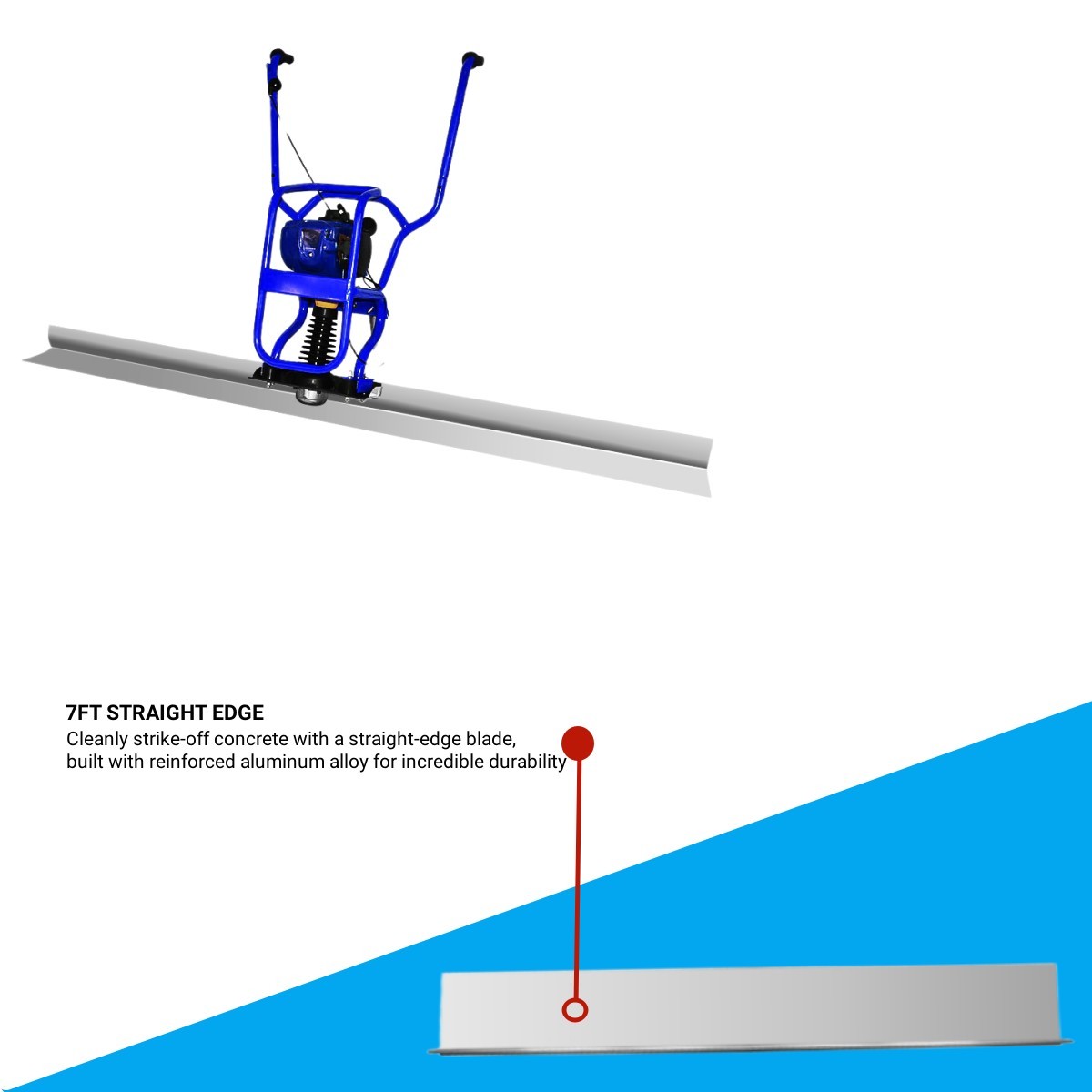 1.2HP Concrete Screed 4 Cycle Engine 7ft Board Tamper Blade 950W GX35 Surface