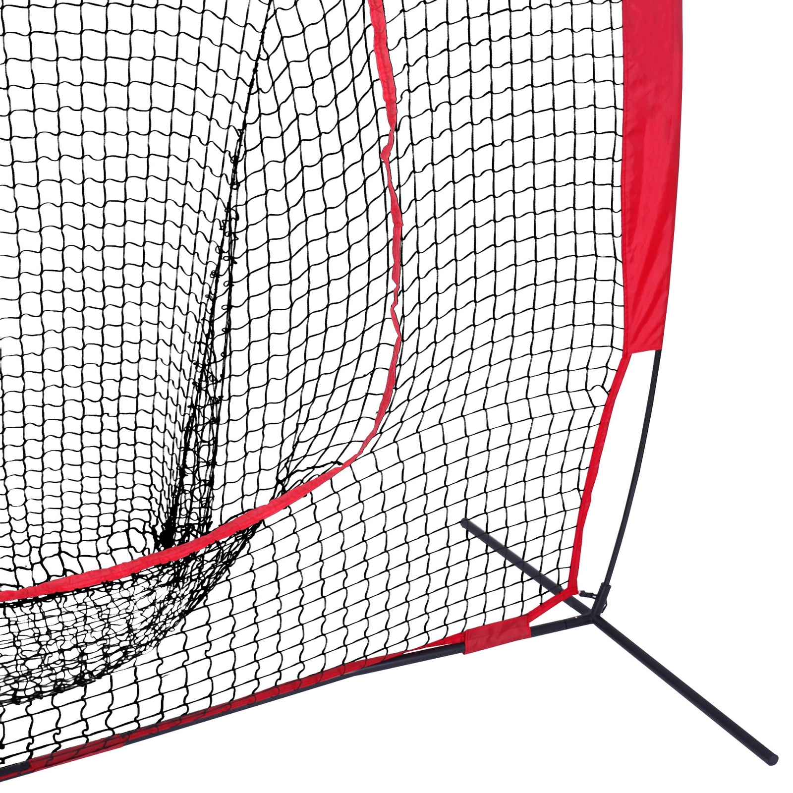 7'×7' Baseball Softball Practice Net Hitting Pitching Net Bow Frame w/Carry Bag