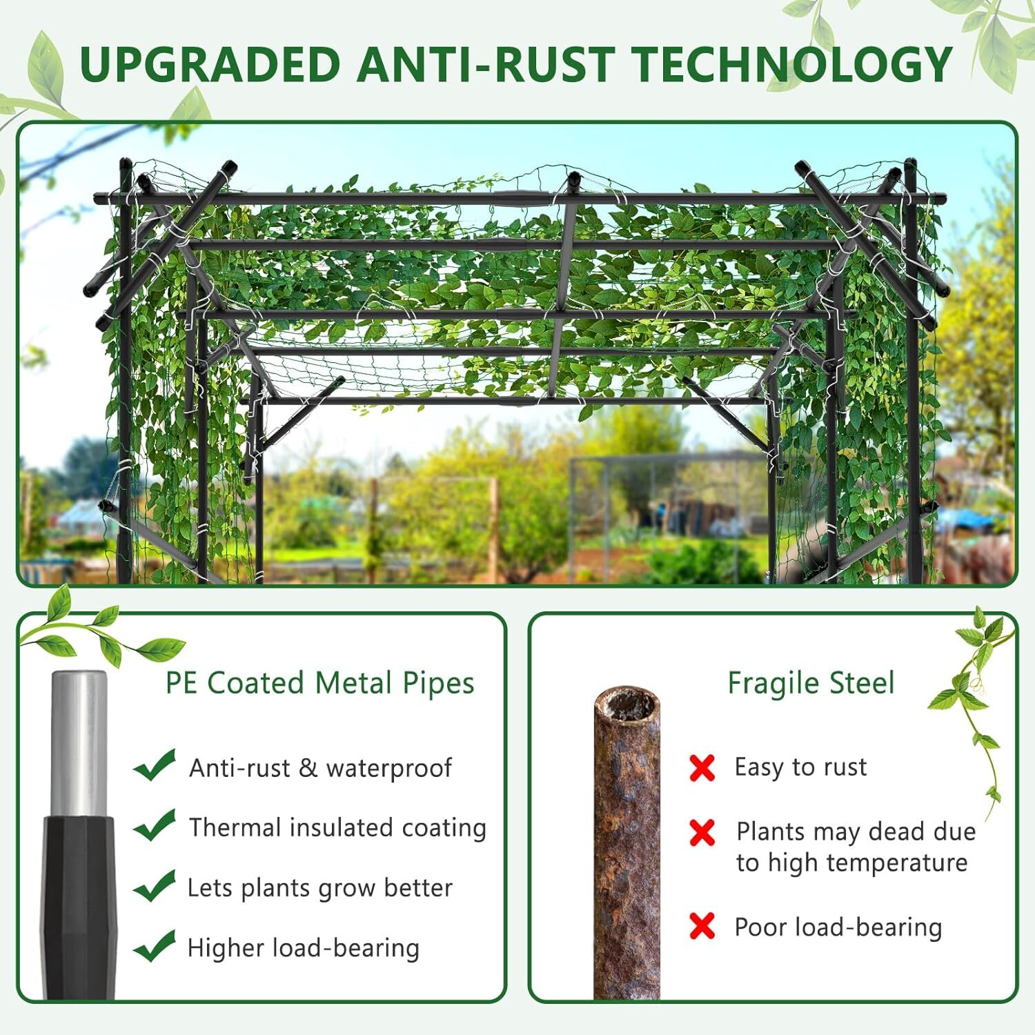 NAIZEA Trellis for Garden Vegetable Trellis Garden Arch Trellis for Climbing