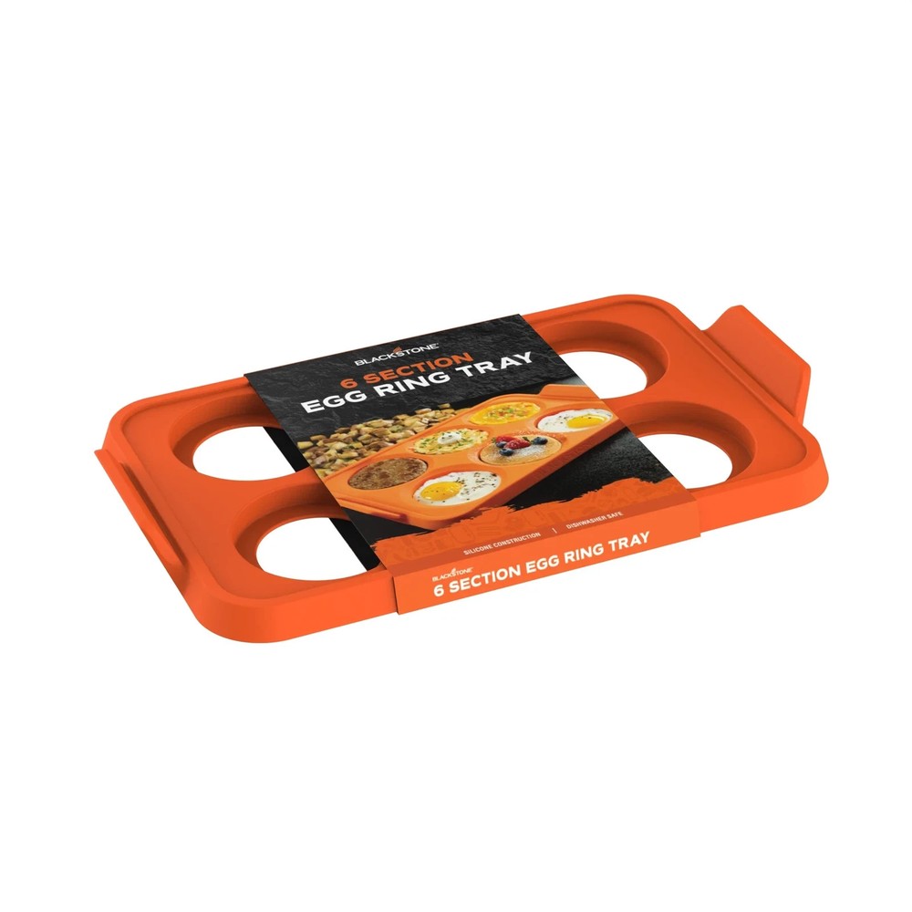 Silicone 6-Section Egg Ring Egg Mold Tray in Orange