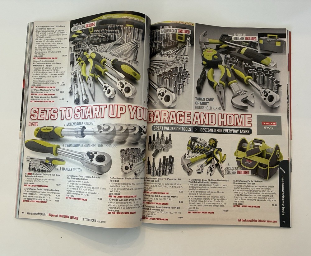 Sears Craftsman Tool Catalog Vintage 2012-2013 Used