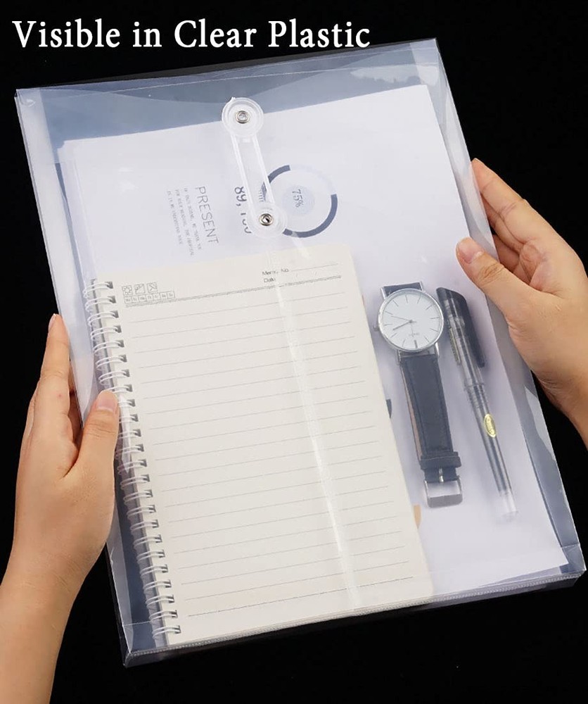 Letter Size Clear Poly Envelopes with String Closure 20 Pack, EGOSKY Plastic Env