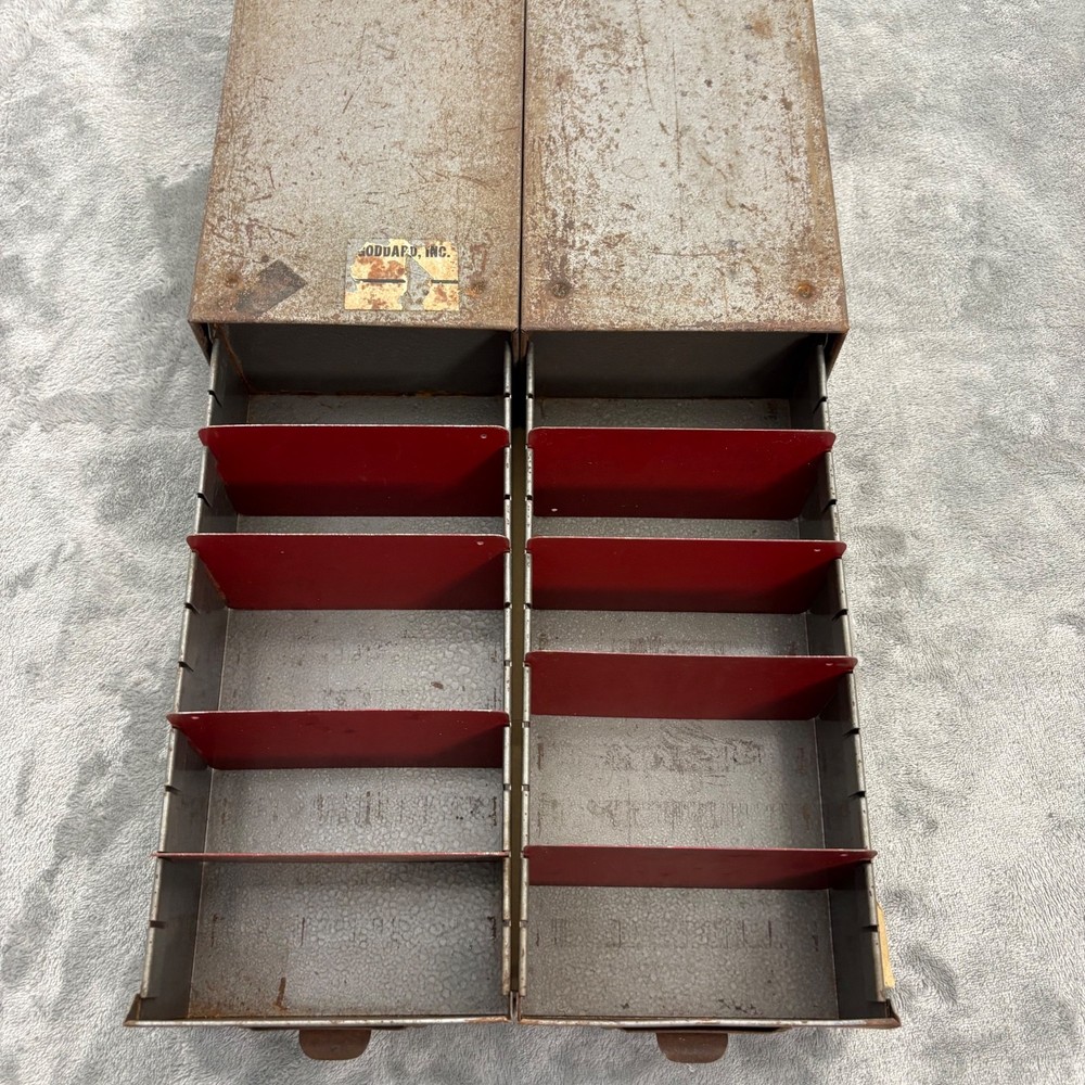 Vintage Sylvania Radio Tubes Industrial Metal Storage File Drawers 12x6 Lot of 2